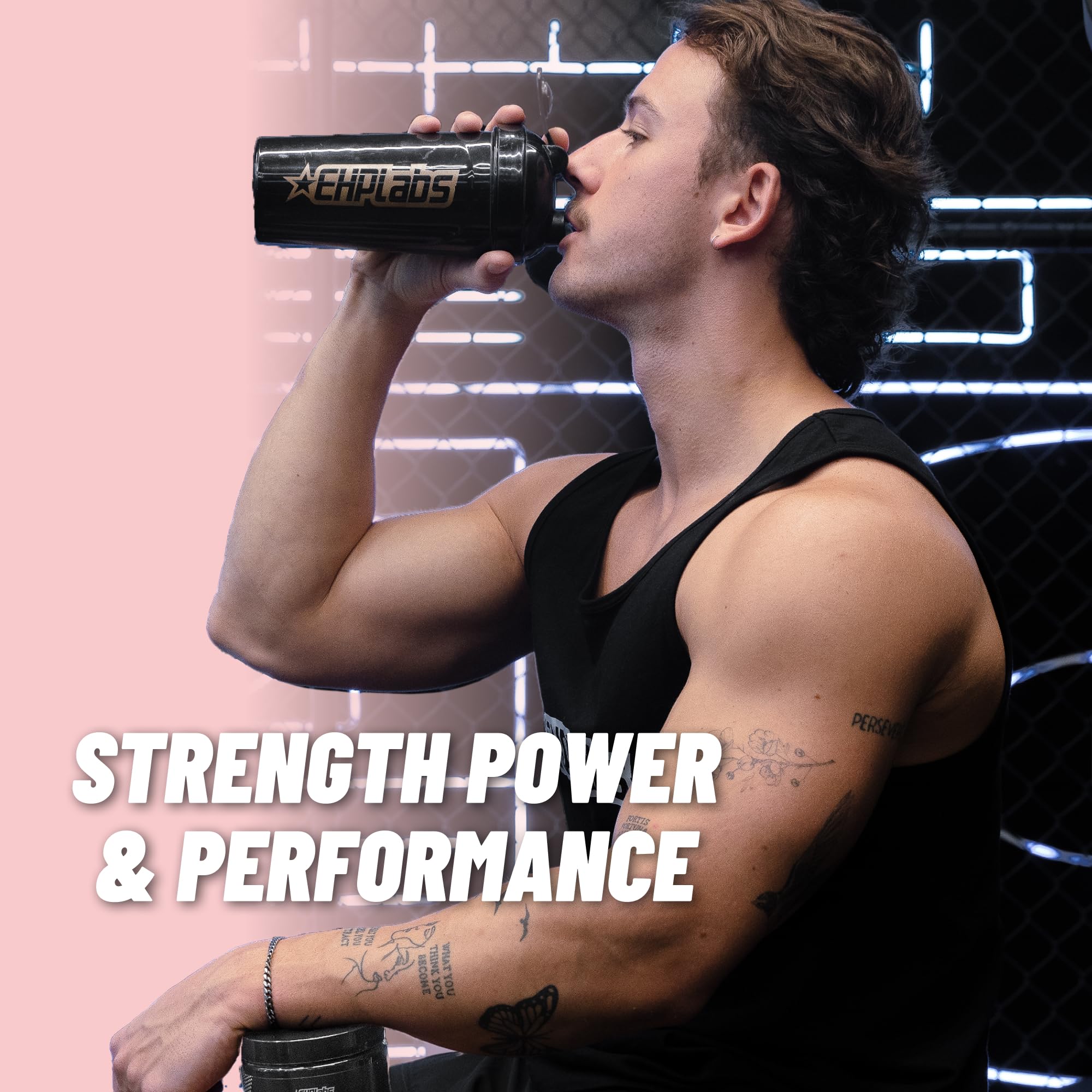 EHP Labs CREA-8 Creatine Monohydrate with protein shake