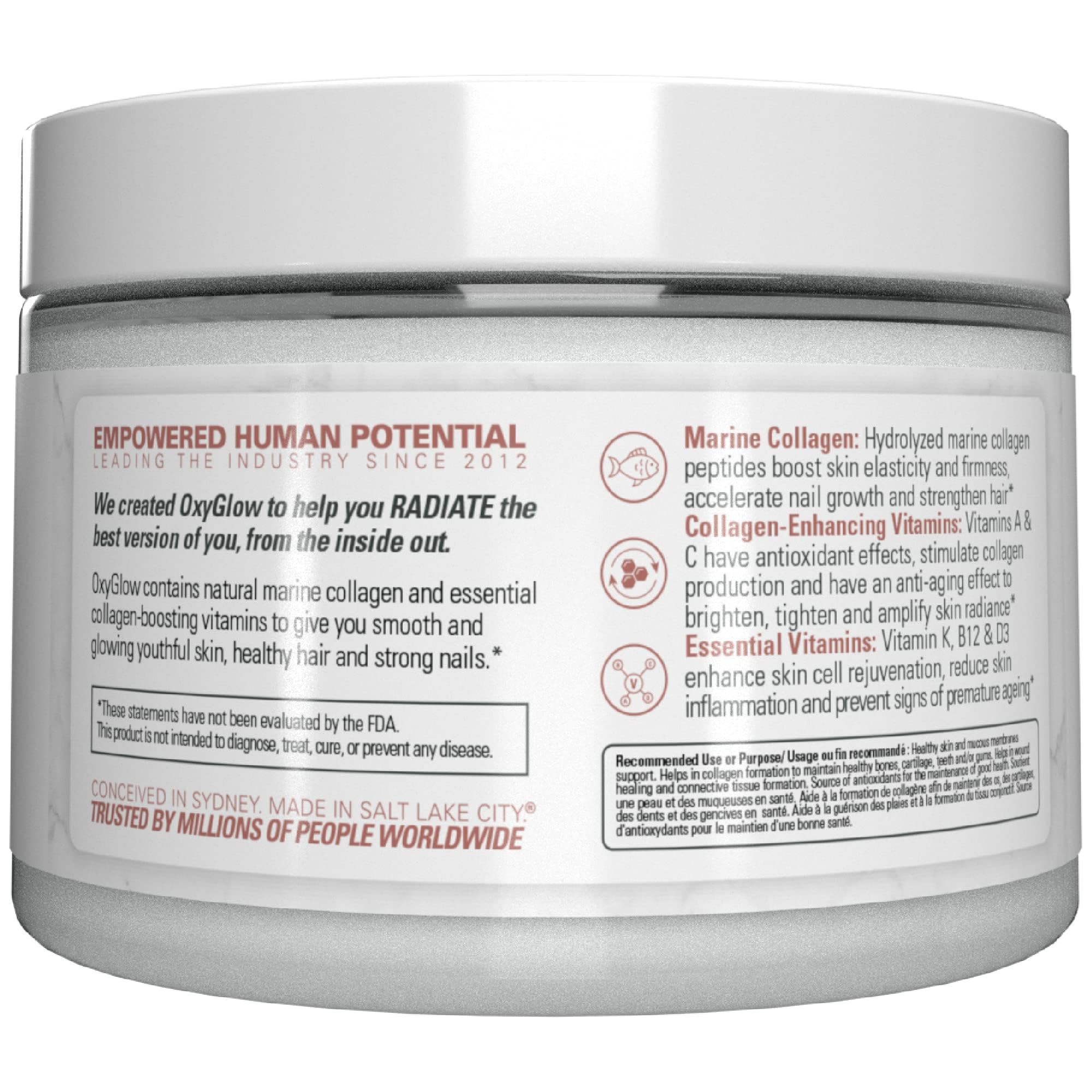 EHP LABS Marine Collagen Powder 72g back view