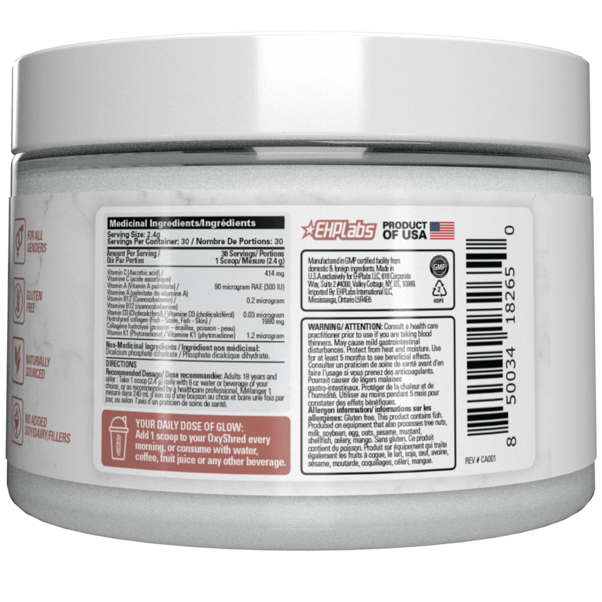 EHP LABS Marine Collagen Powder 72g lifestyle scene