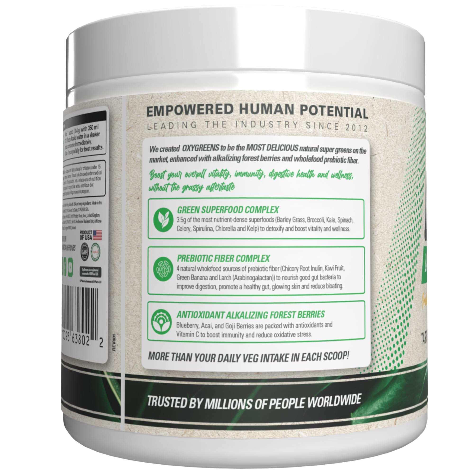EHP Labs OxyGreens Super Greens Powder 200g serving suggestion