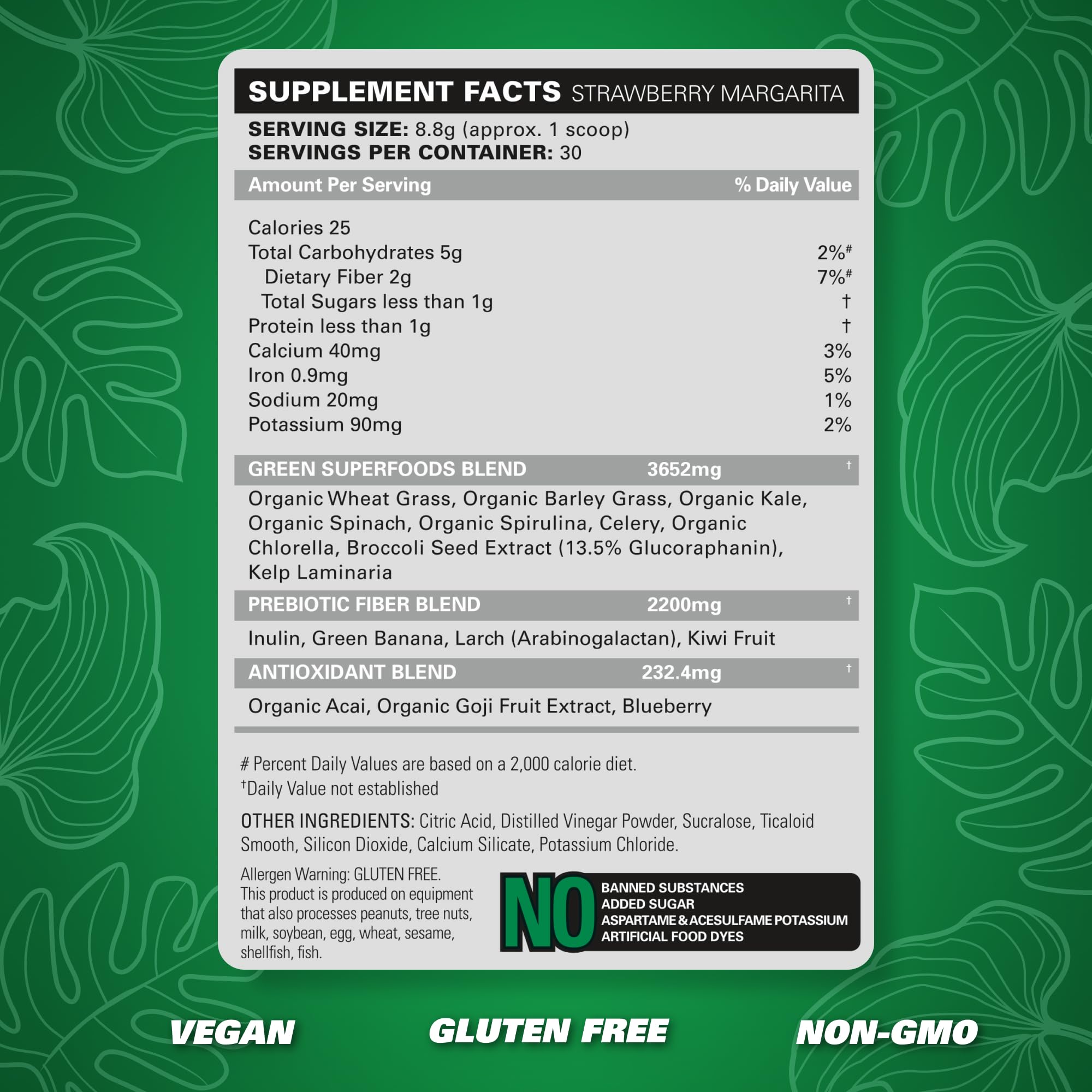 EHP LABS Spirulina Superfood Powder 255g ingredient list
