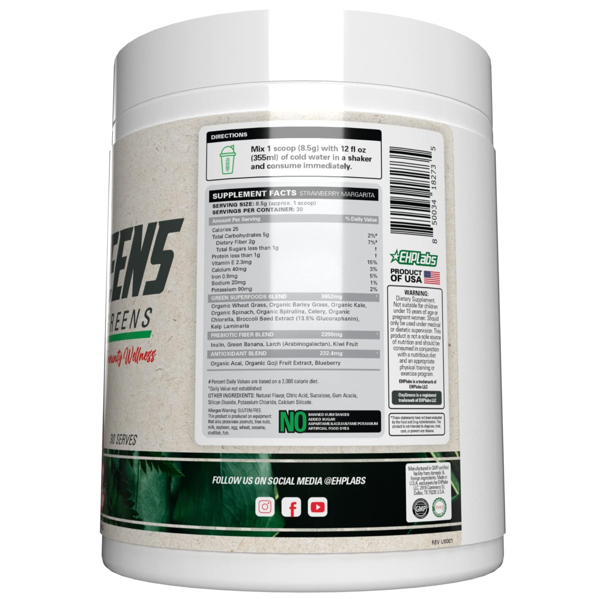 EHP LABS Spirulina Superfood Powder 255g lifestyle scene