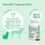 Eicosa3FF Omega-3 SnipCaps opened showing the tip cut off