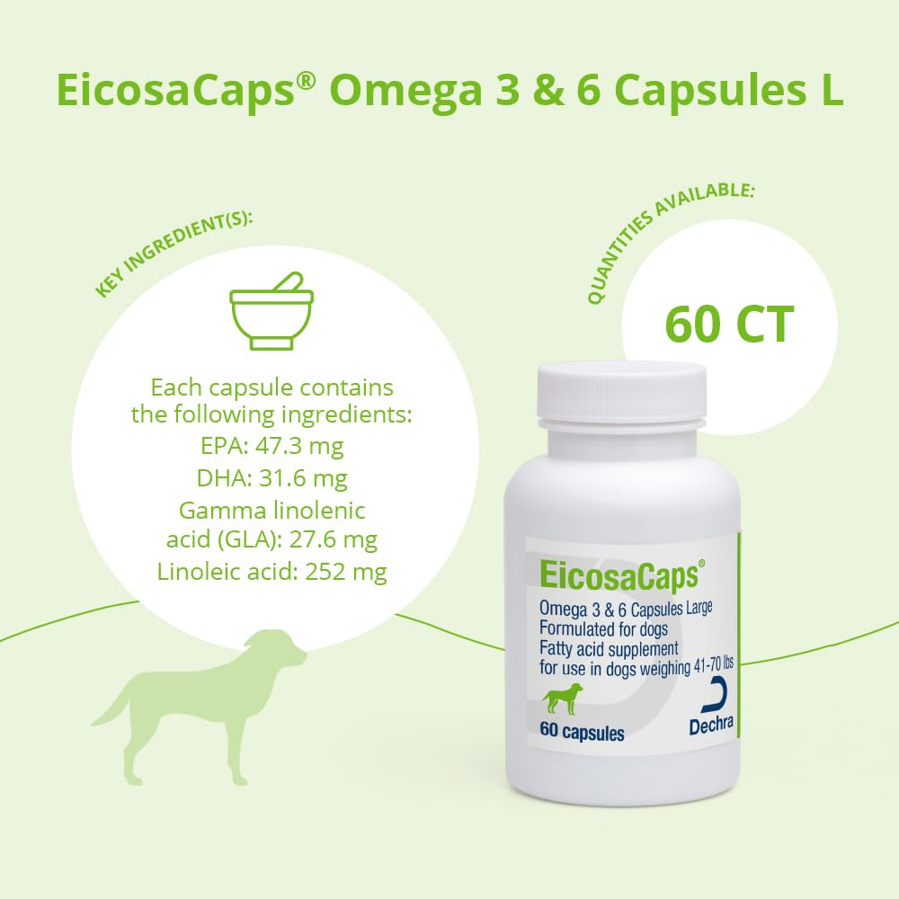 EicosaCaps Omega-3 Animal Nutritional Supplement capsule side view