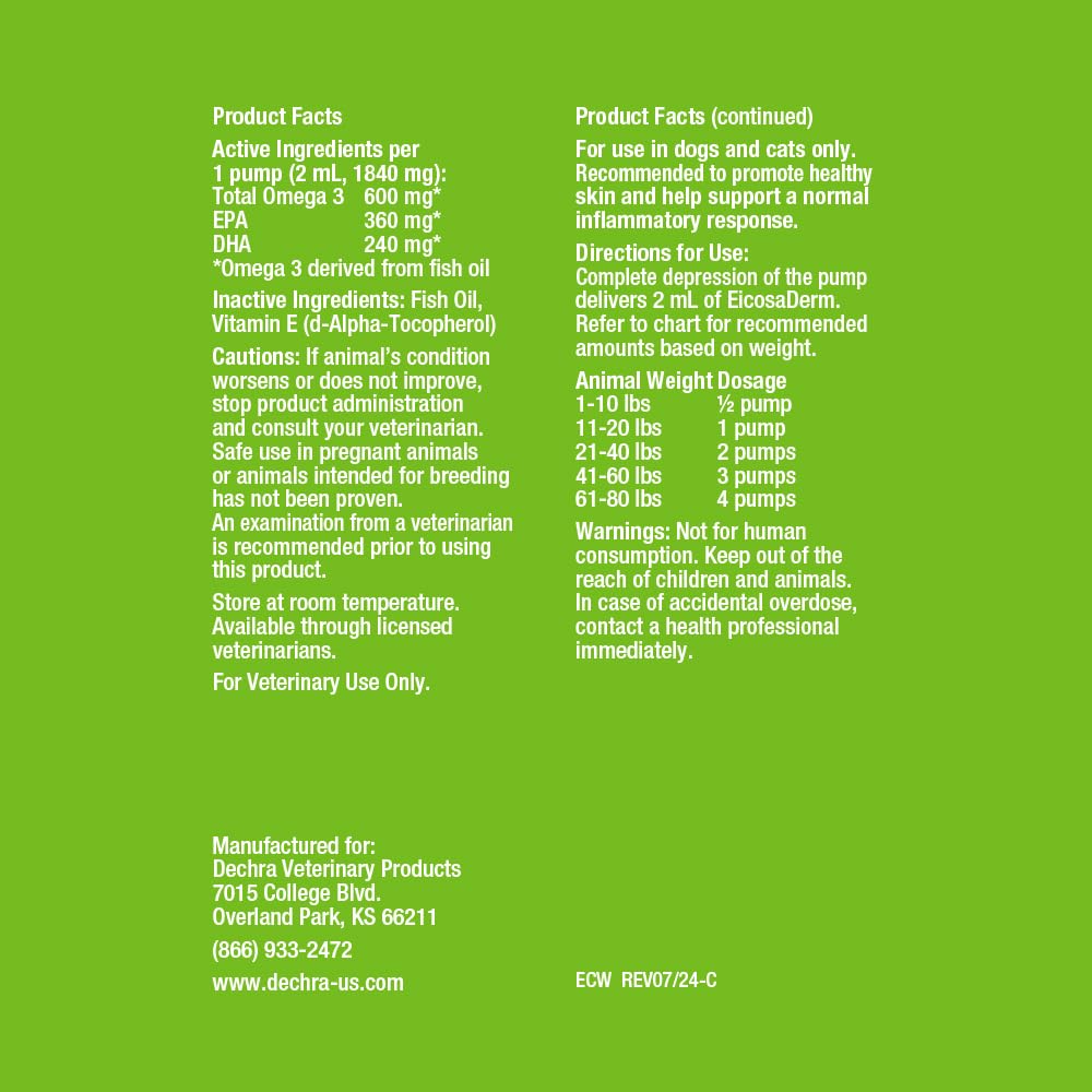 EicosaDerm Omega-3 Fish Oil 227g back view with ingredient list
