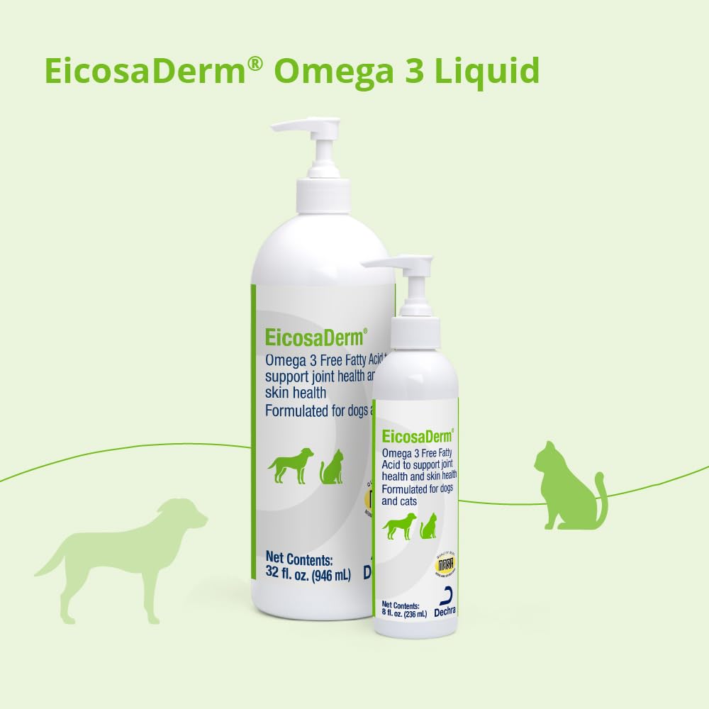 EicosaDerm Omega-3 Fish Oil 227g packaging on a kitchen counter