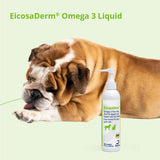 EicosaDerm Omega-3 Fish Oil 227g with a measuring spoon
