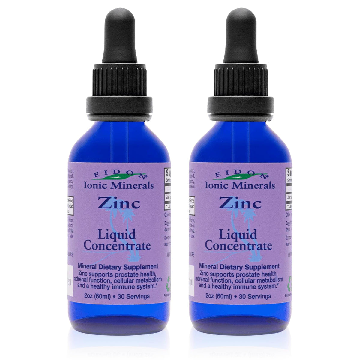 Eidon Ionic Minerals Zinc Liquid Supplement 257g front view