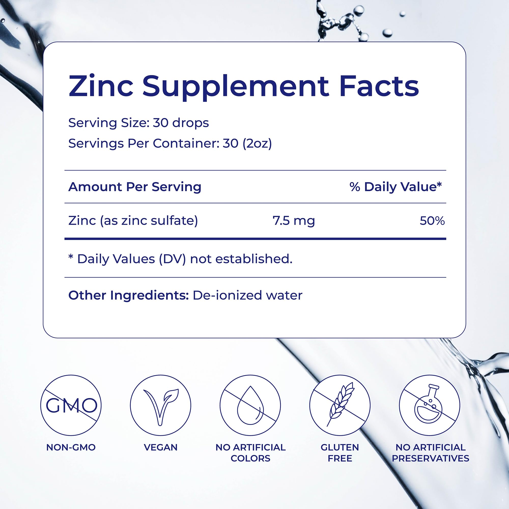 Eidon Ionic Minerals Zinc Liquid Supplement 257g side view