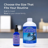 Eidon Ionic Minerals Zinc Liquid Supplement 257g with measuring dropper