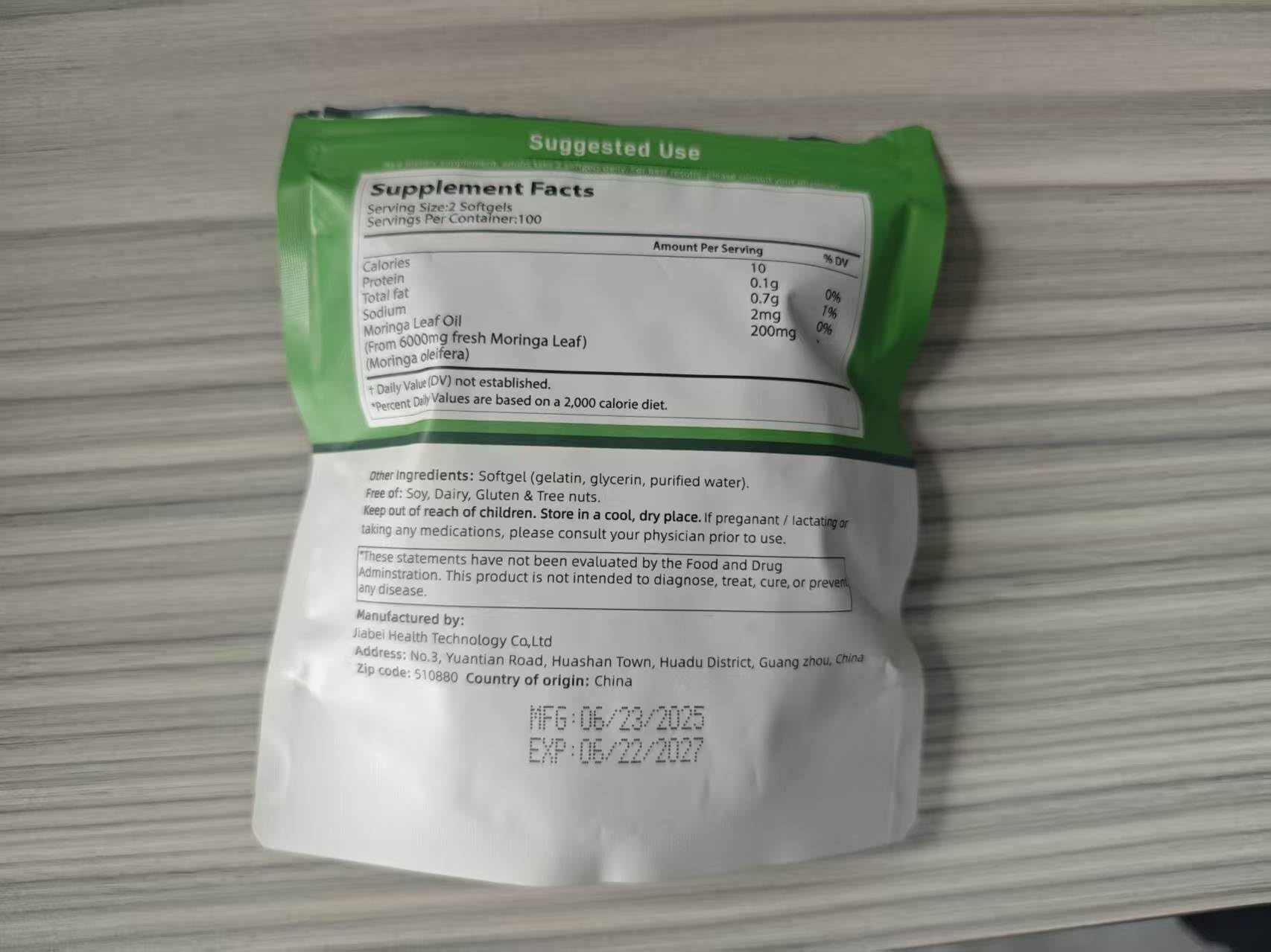EILTEAU Blended Vitamin & Mineral Supplement side view showing ingredients