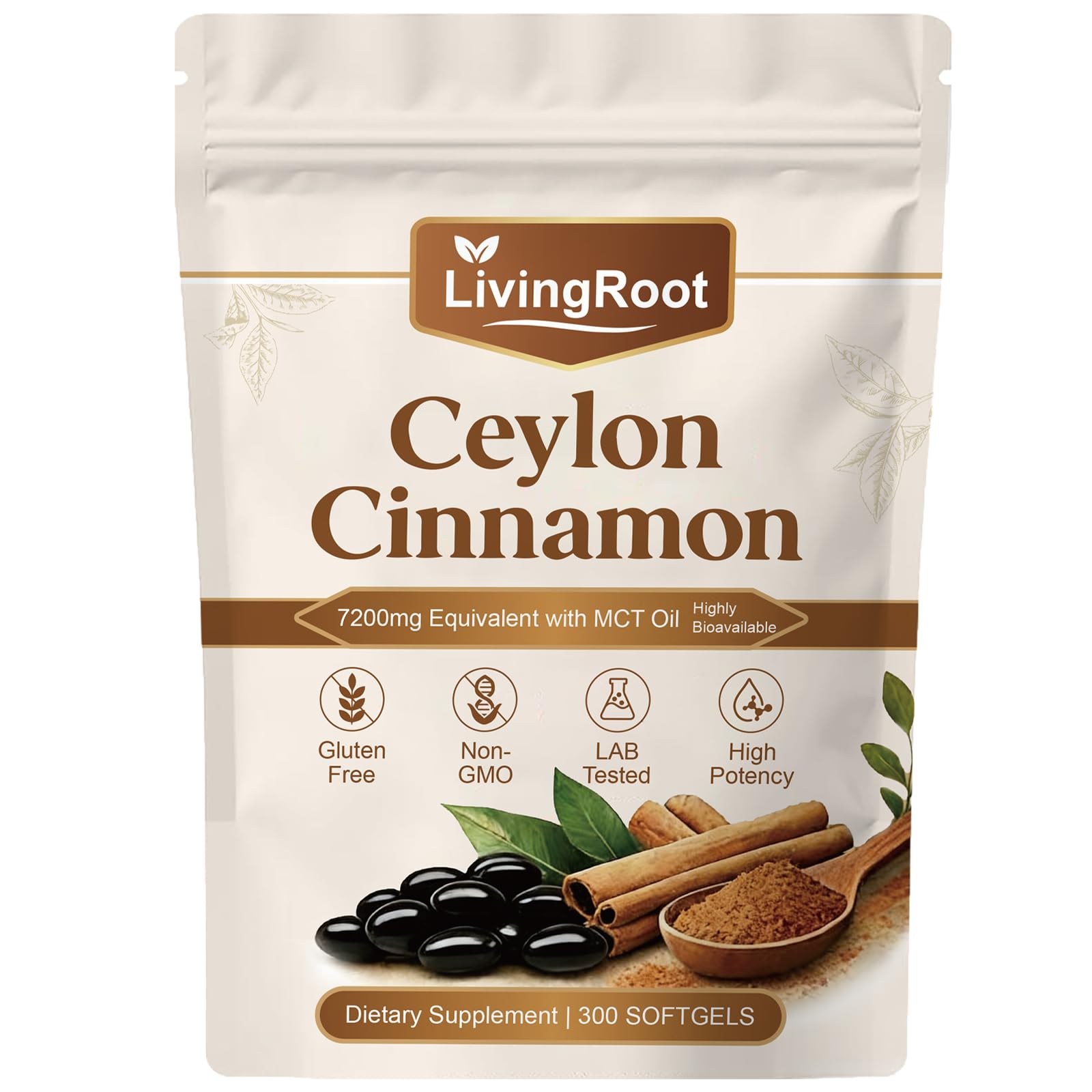 EILTEAU Ceylon Cinnamon Softgels 12:1 Extract front view