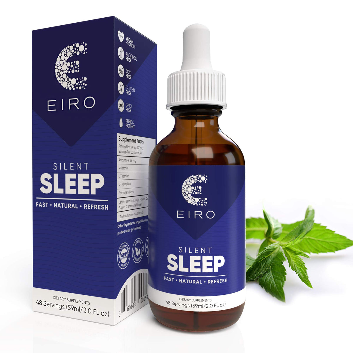 Eiro Silent Sleep liquid sleep aid 2 Fl Oz front view