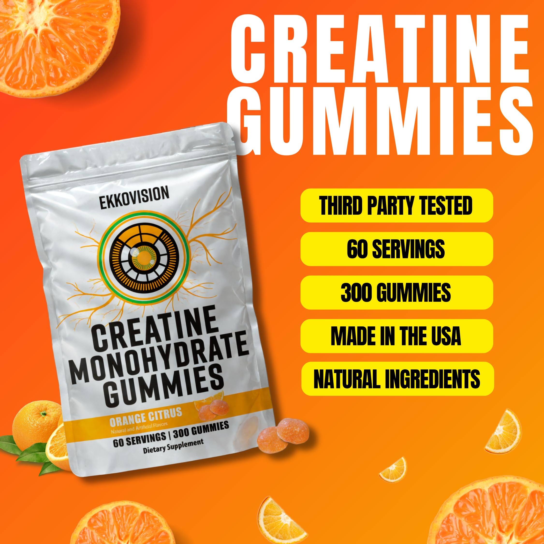 Ekkovision Creatine Gummies showing individual gummy pieces