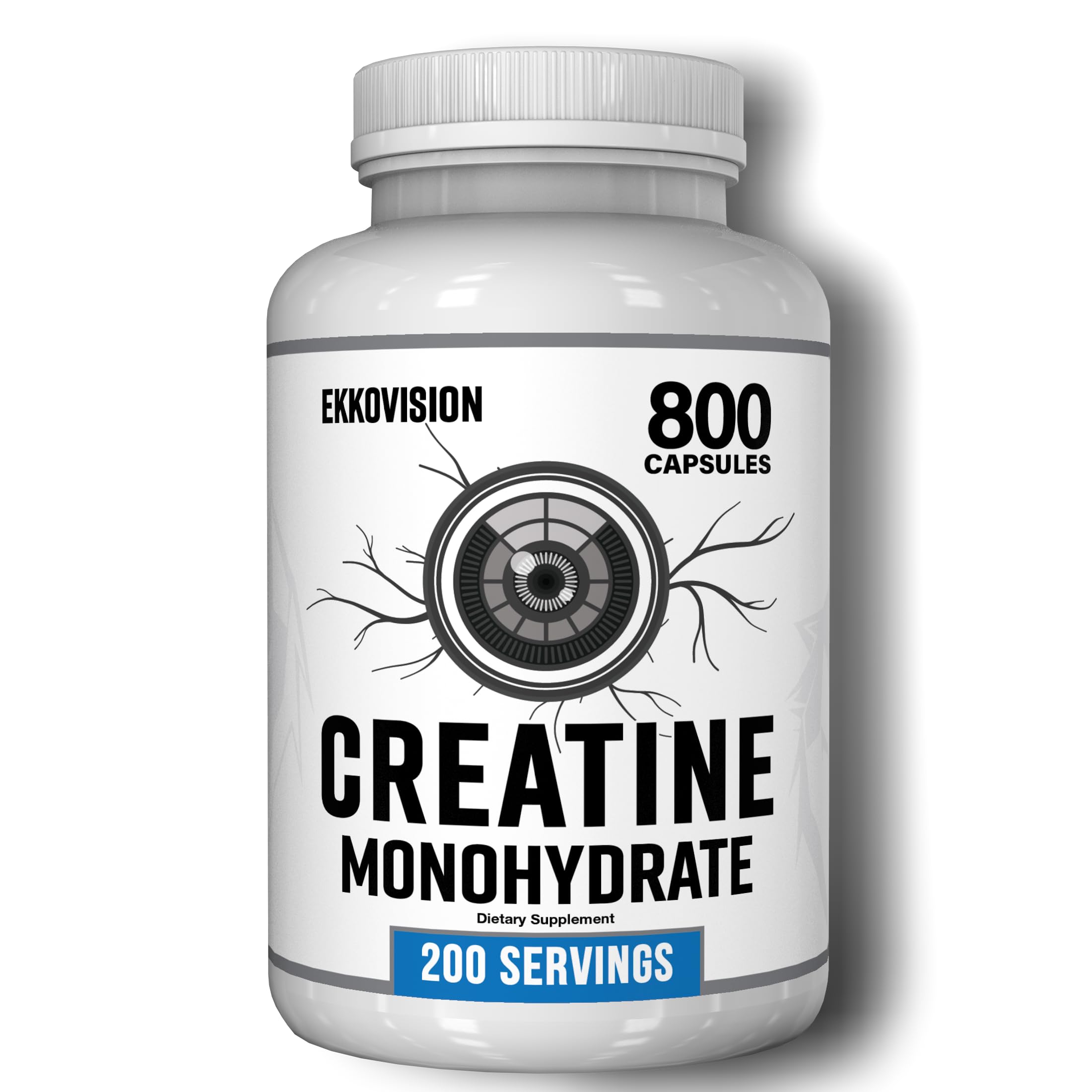 Ekkovision Creatine Monohydrate Capsules front view with container