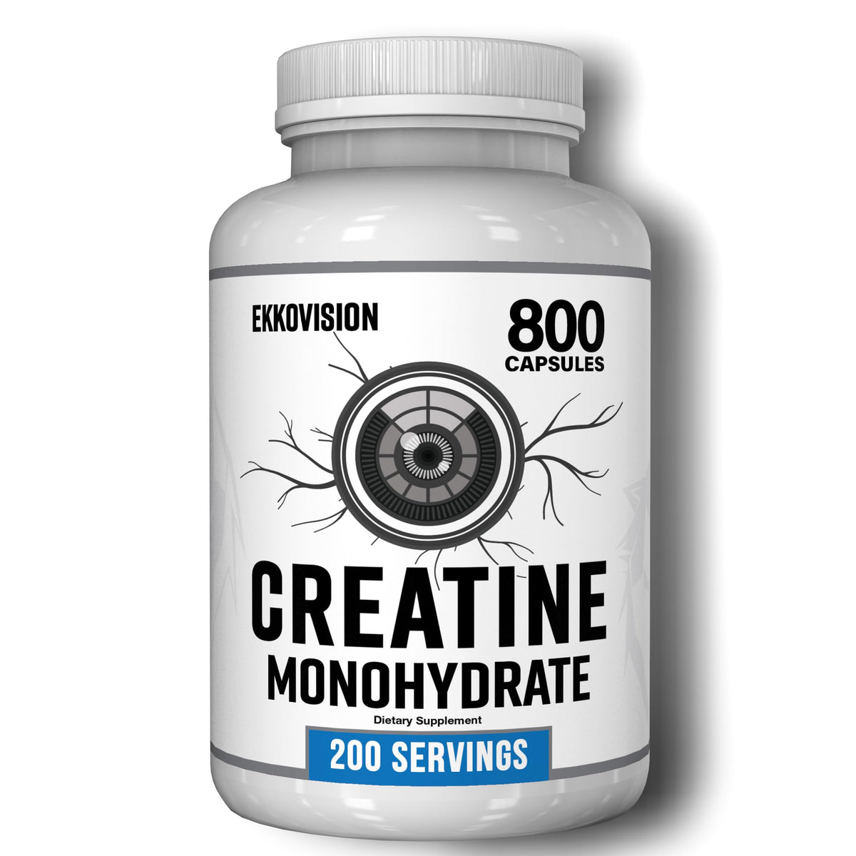 Ekkovision Creatine Monohydrate Capsules front view with container