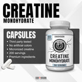 Ekkovision Creatine Monohydrate Capsules side view showing dosage information
