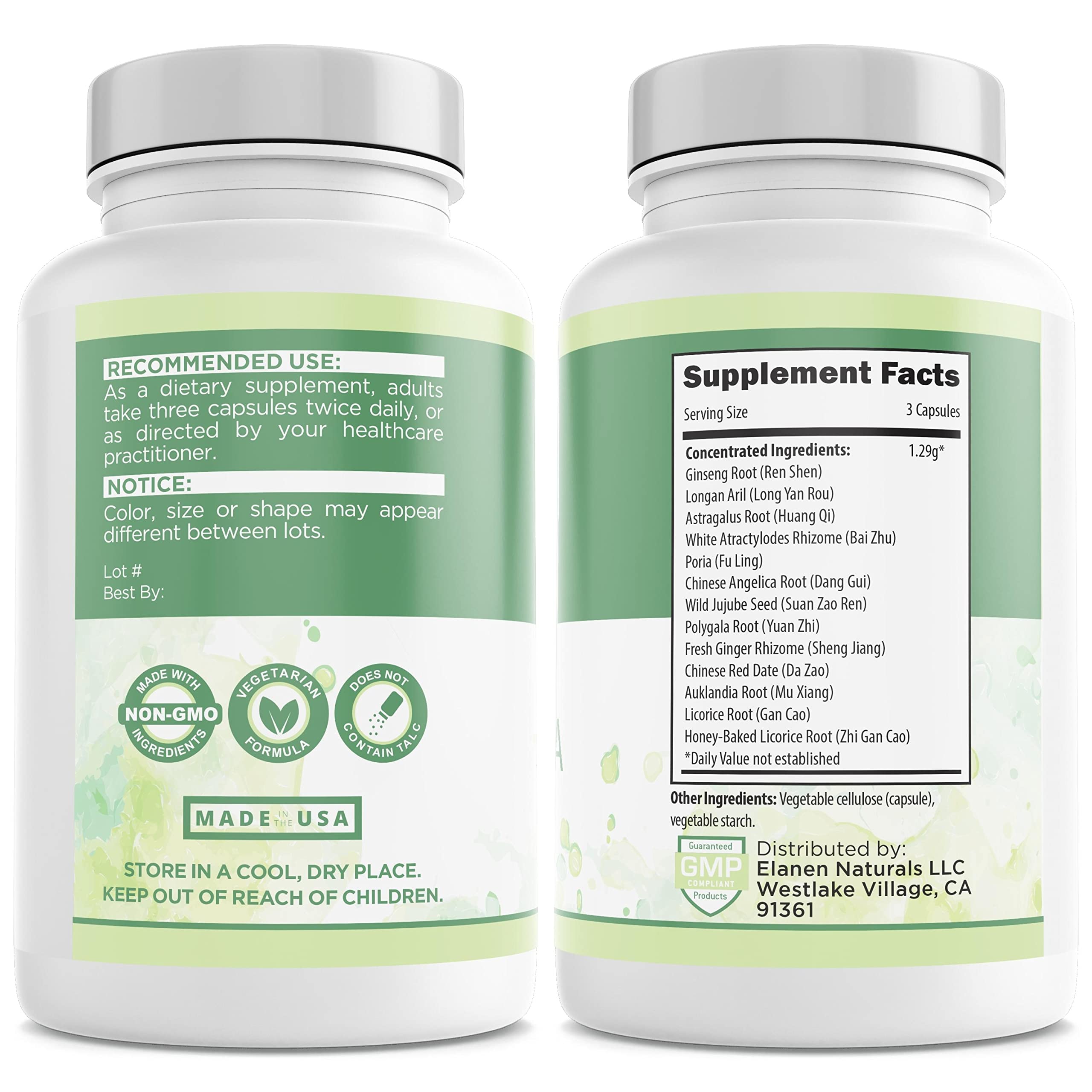 Elanen Naturals Gui Pi Wan capsules close-up