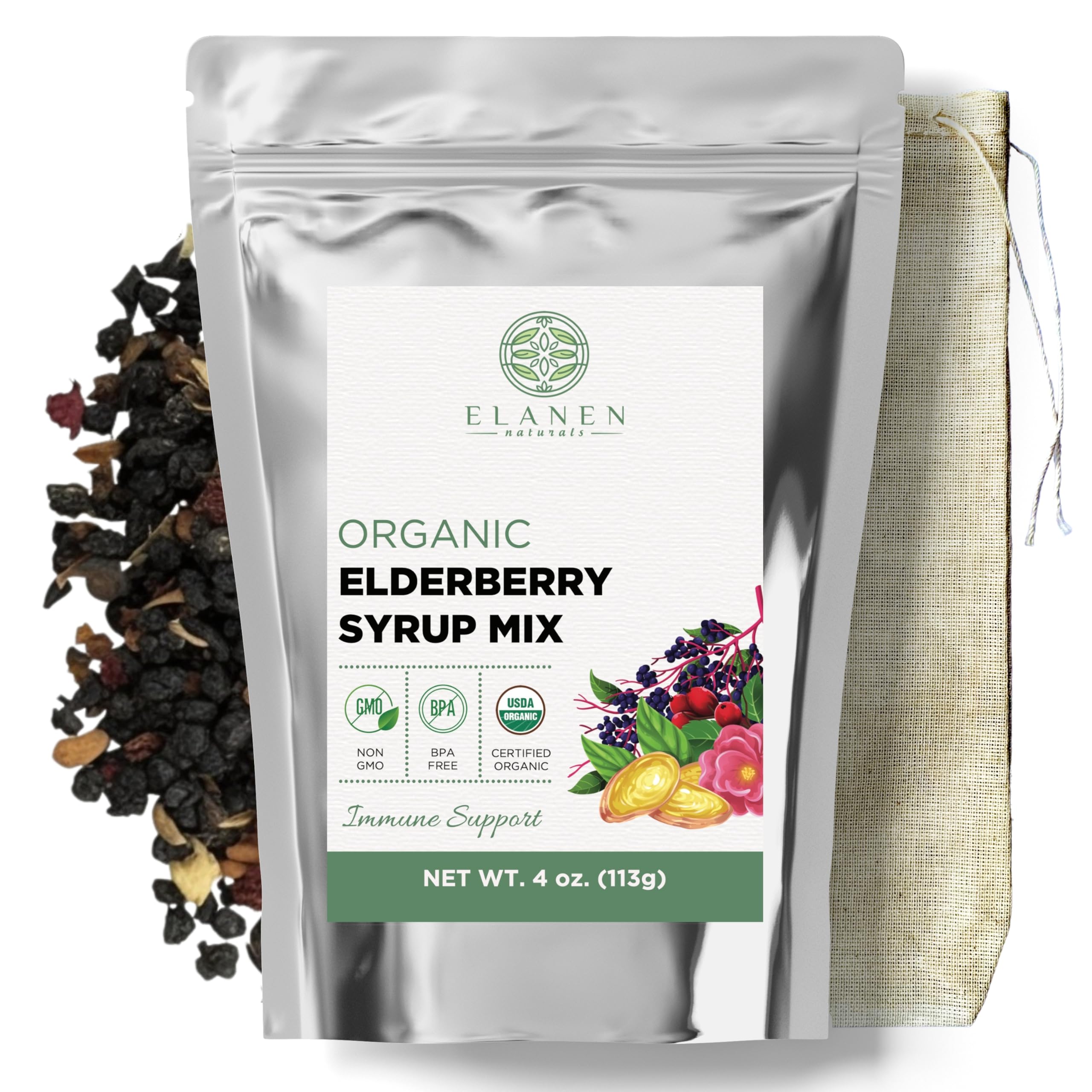 Elanen Naturals Organic Elderberry Syrup Kit packaging front view