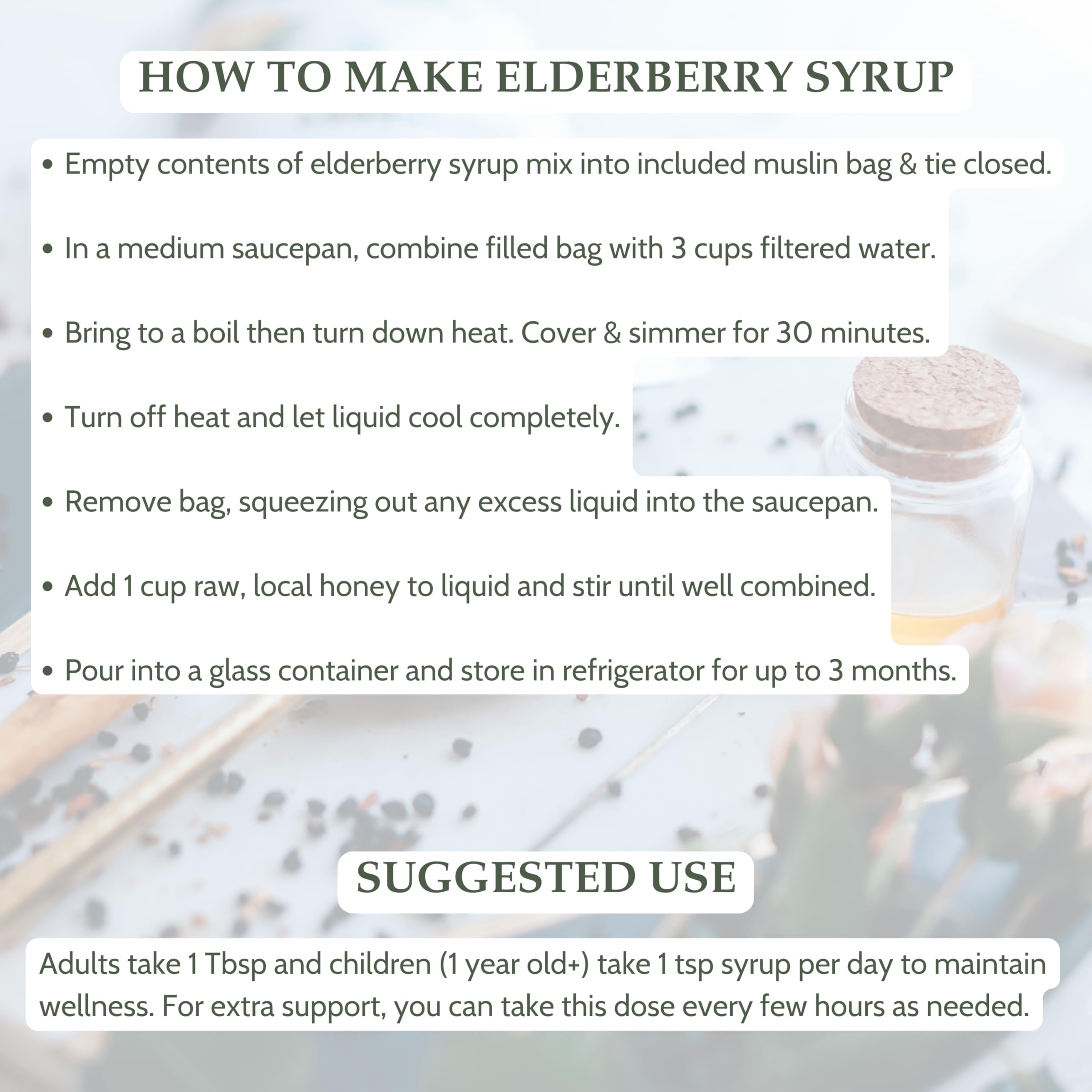 Elanen Naturals Organic Elderberry Syrup preparation process