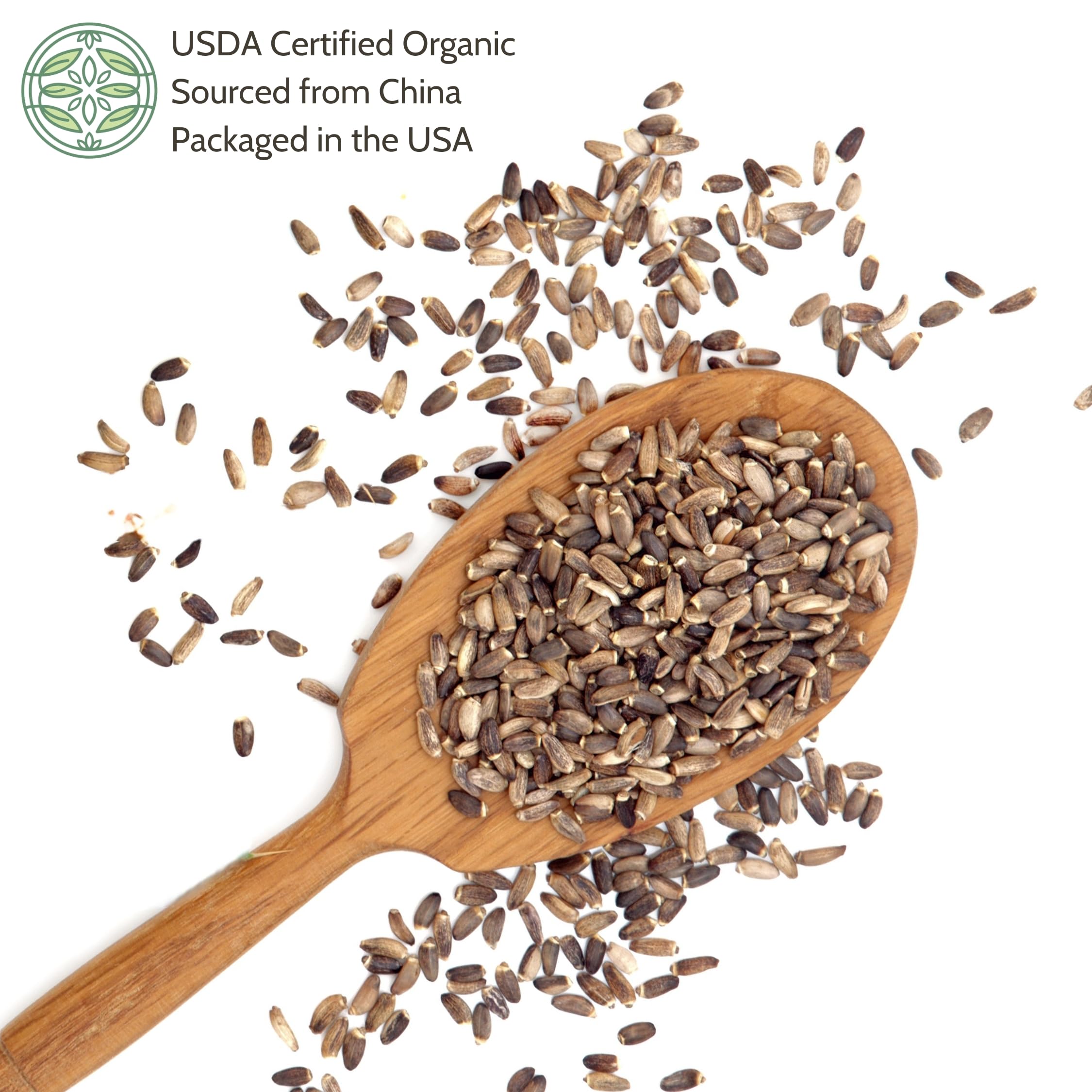 Elanen Naturals Organic Milk Thistle Seeds back view with nutritional information
