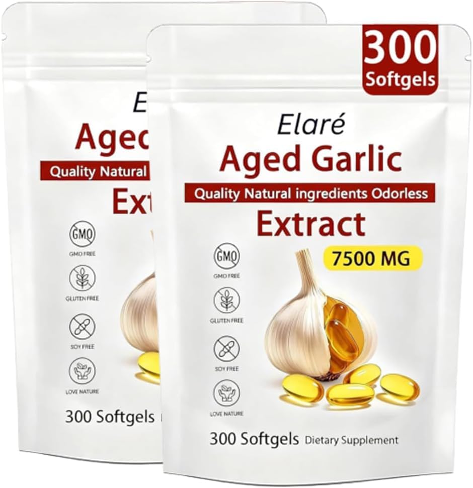 ELARE Odourless Garlic Softgels 15:1 Extract bottle front view