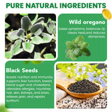 ELBBUB Oregano Oil with Black Seed Oil packaging side view