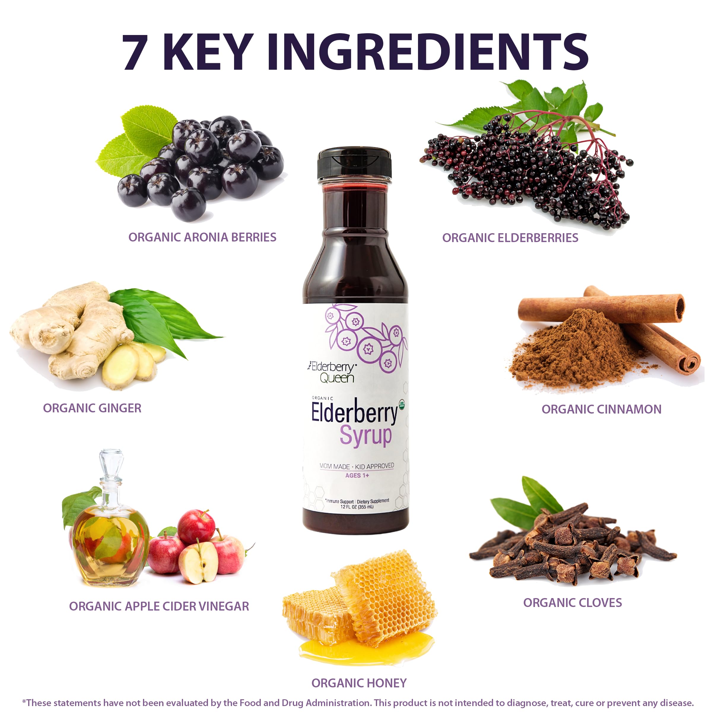 Elderberry Queen Elderberry Syrup 440g pouring into a spoon