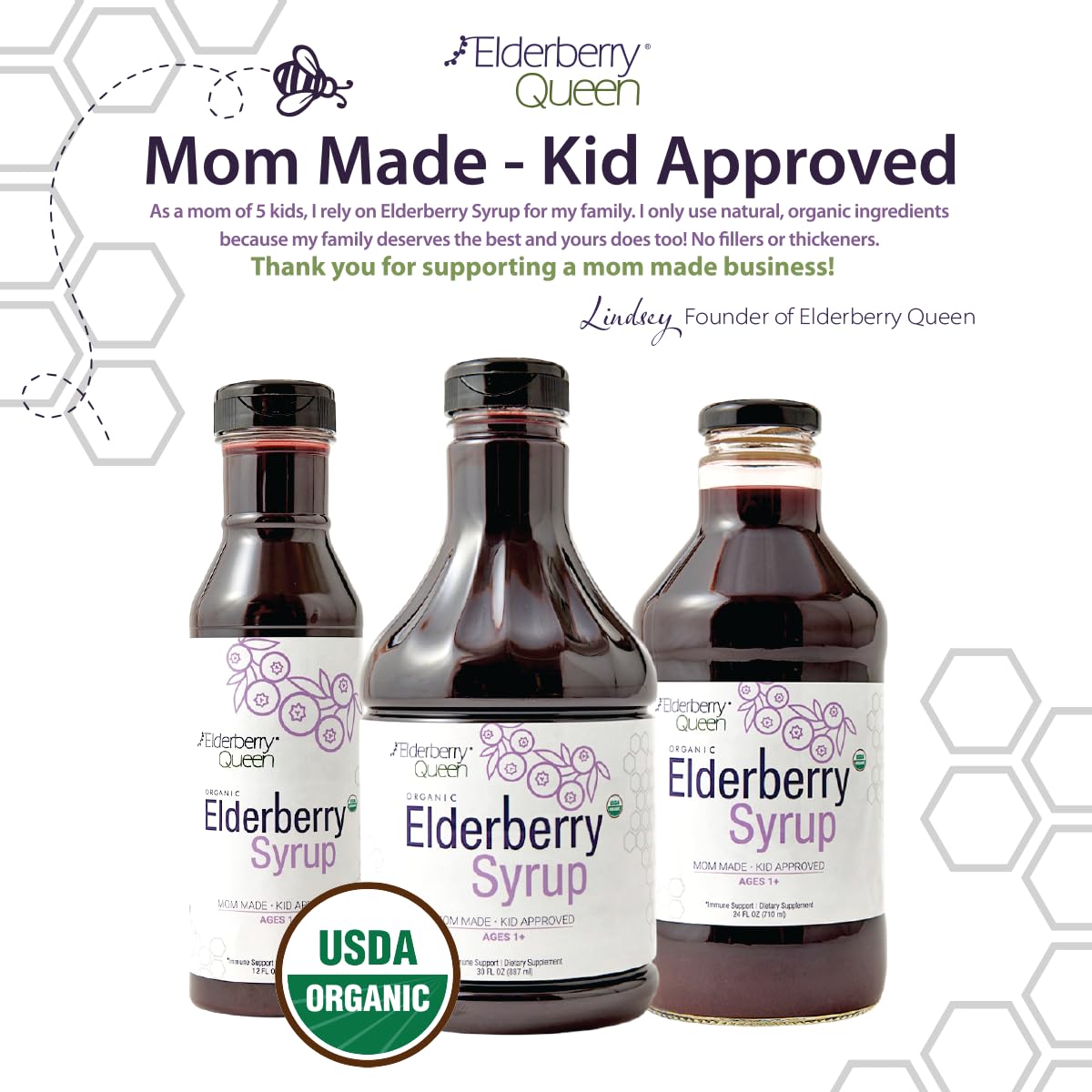 Elderberry Queen Elderberry Syrup 850g organic ingredients