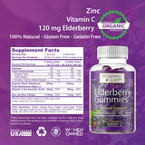 Elderberry Queen Gummies showing organic ingredients label