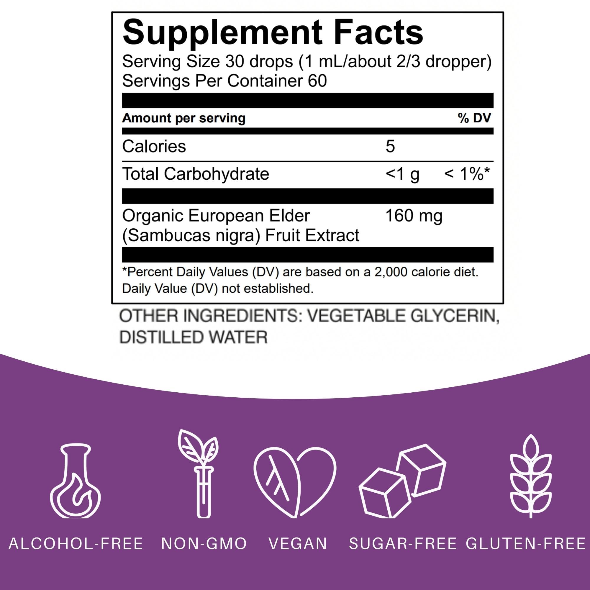 Elderlane Elderberry Drops label close-up