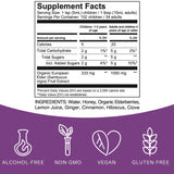 Elderlane Elderberry Syrup bottle side view showing ingredients