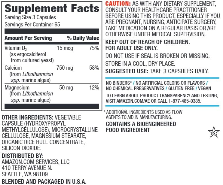 Elements Calcium Complex 750mg vegan capsules side view