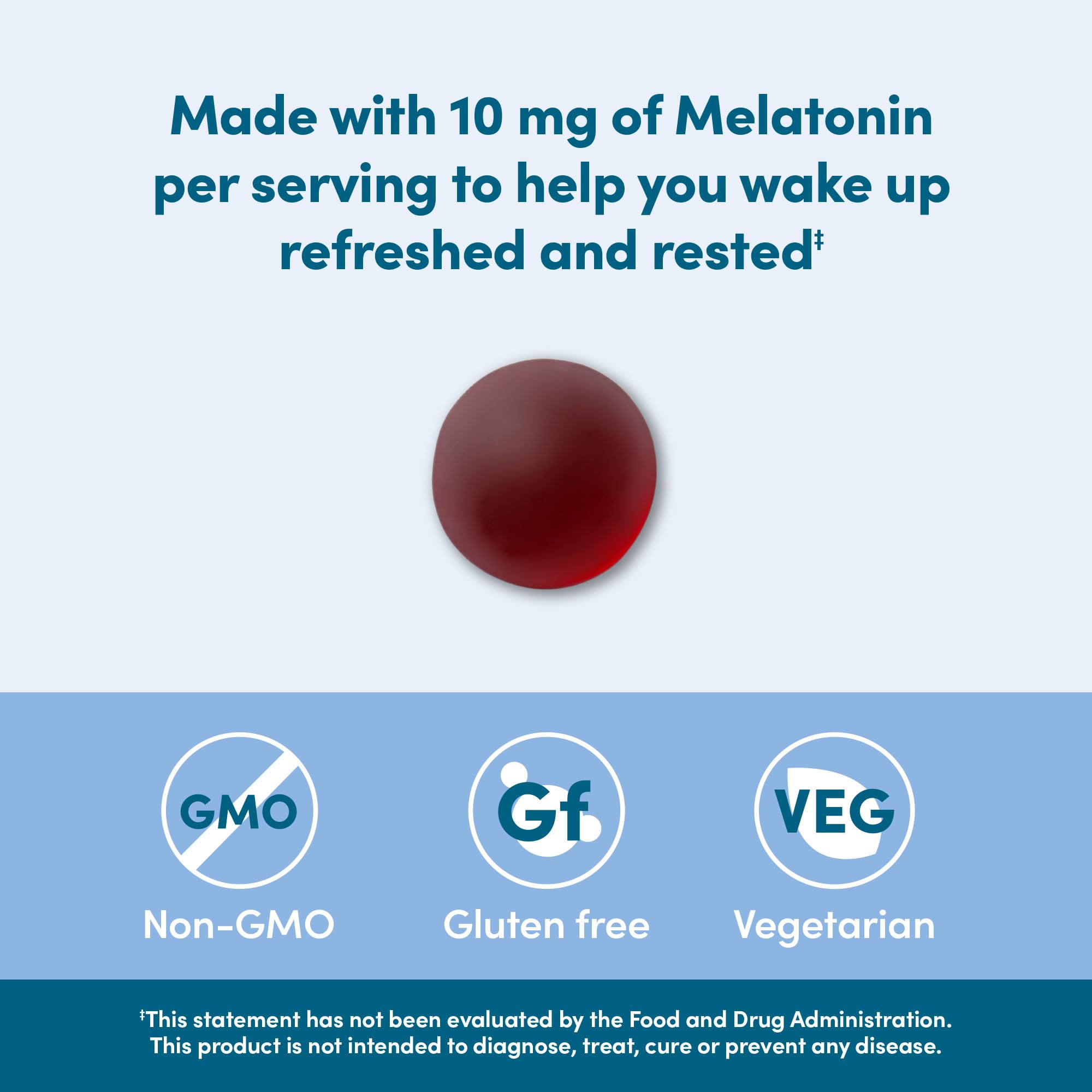 Elements Melatonin Gummies 10mg Strawberry back view with nutritional information
