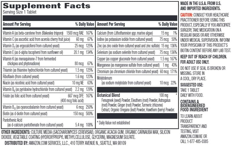 Elements Men's One Daily Multivitamin tablets close-up