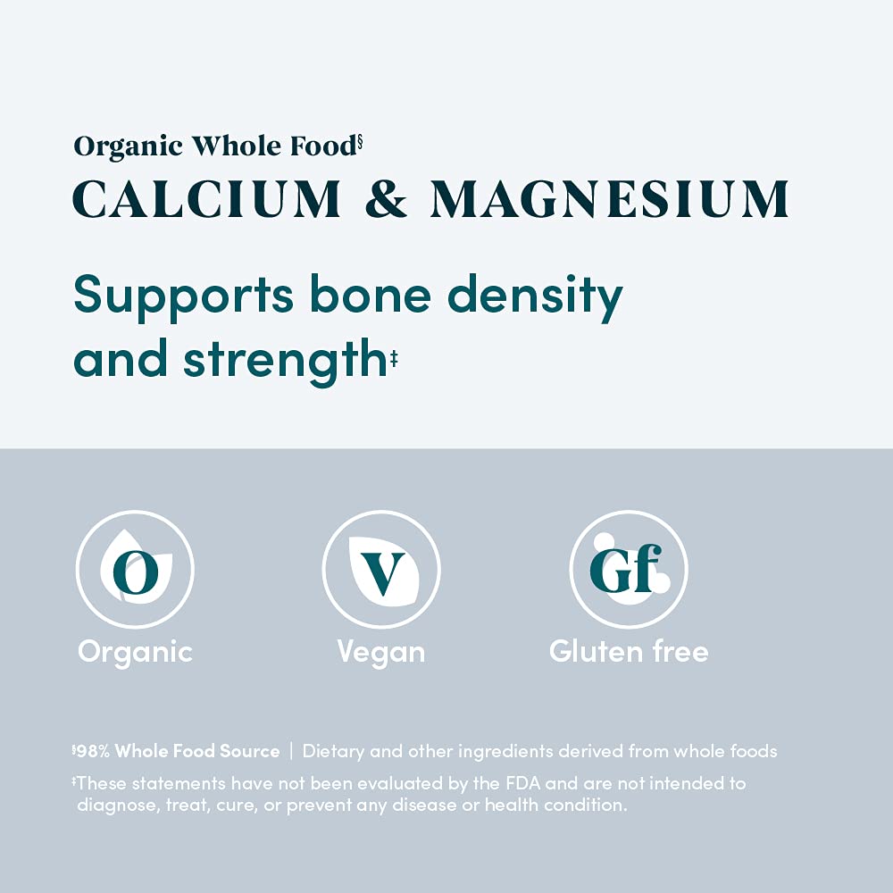 Elements Organic Whole Food Calcium & Magnesium bottle with packaging