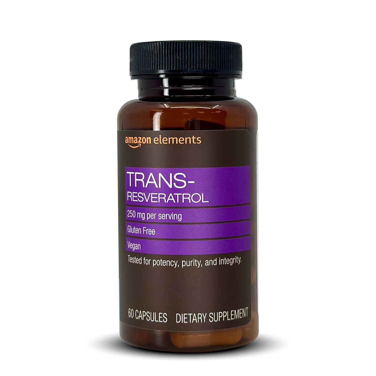 Elements Trans-Resveratrol Supplement 500mg 60 capsules front view