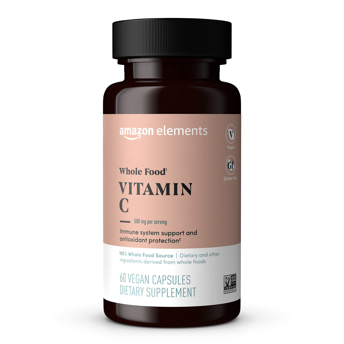 Elements Whole Food Vitamin C 60 Capsules front view