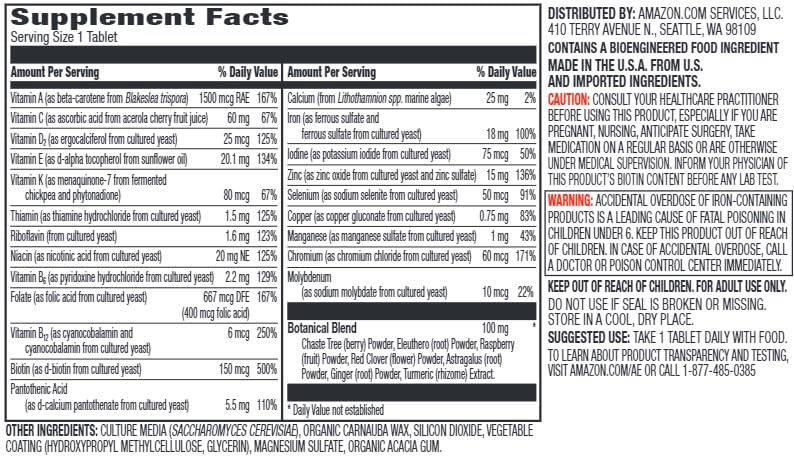 Elements Women's One Daily Multivitamin tablets close-up