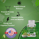 ELEMITO Moringa Oleifera Leaf Powder Capsules open bottle with capsules