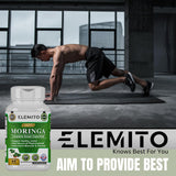 ELEMITO Moringa Oleifera Leaf Powder Capsules with fresh Moringa leaves