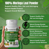 ELEMITO Moringa Oleifera Leaf Powder Capsules with measuring spoon