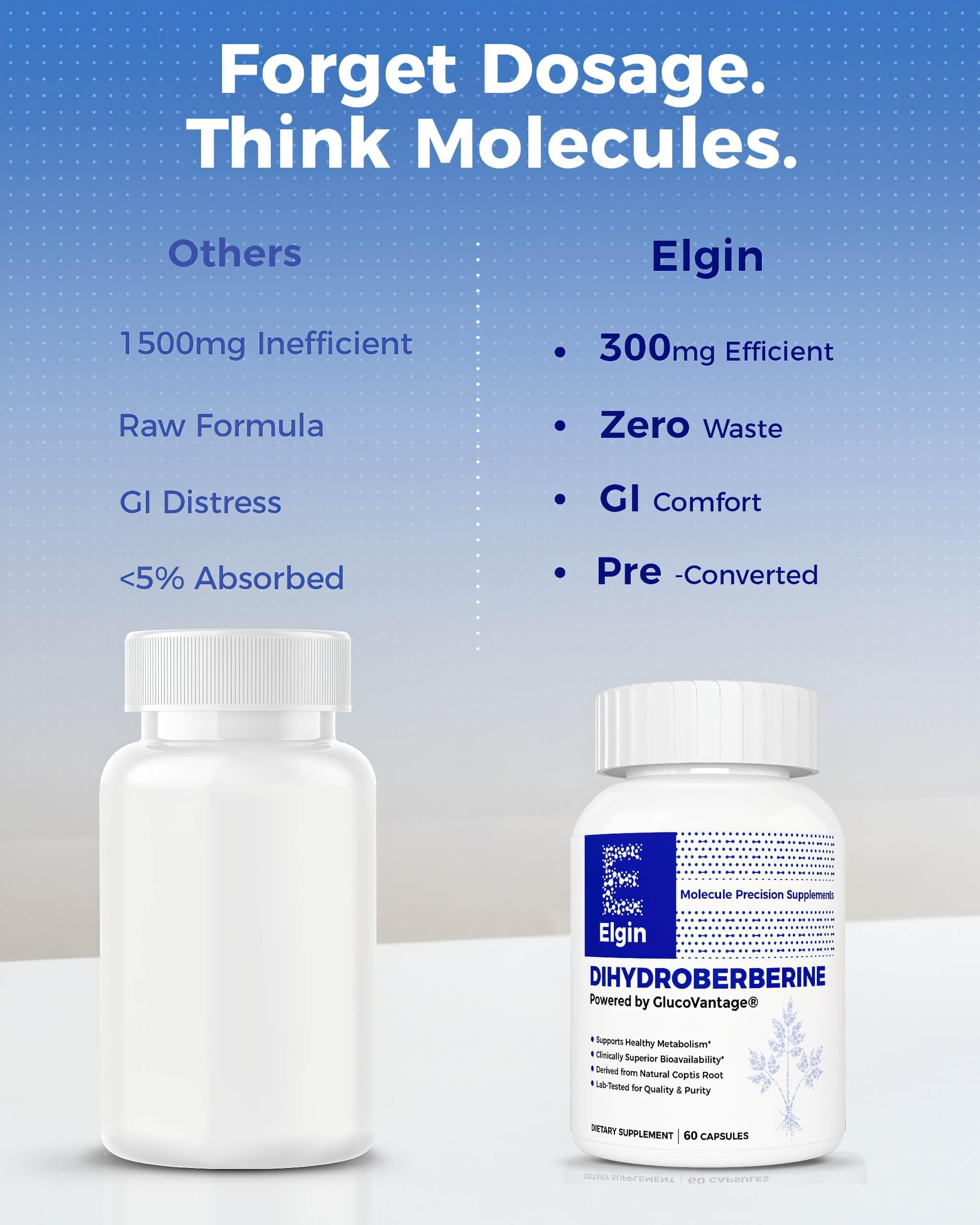 Elgin Dihydroberberine Supplement 30 Capsules back view