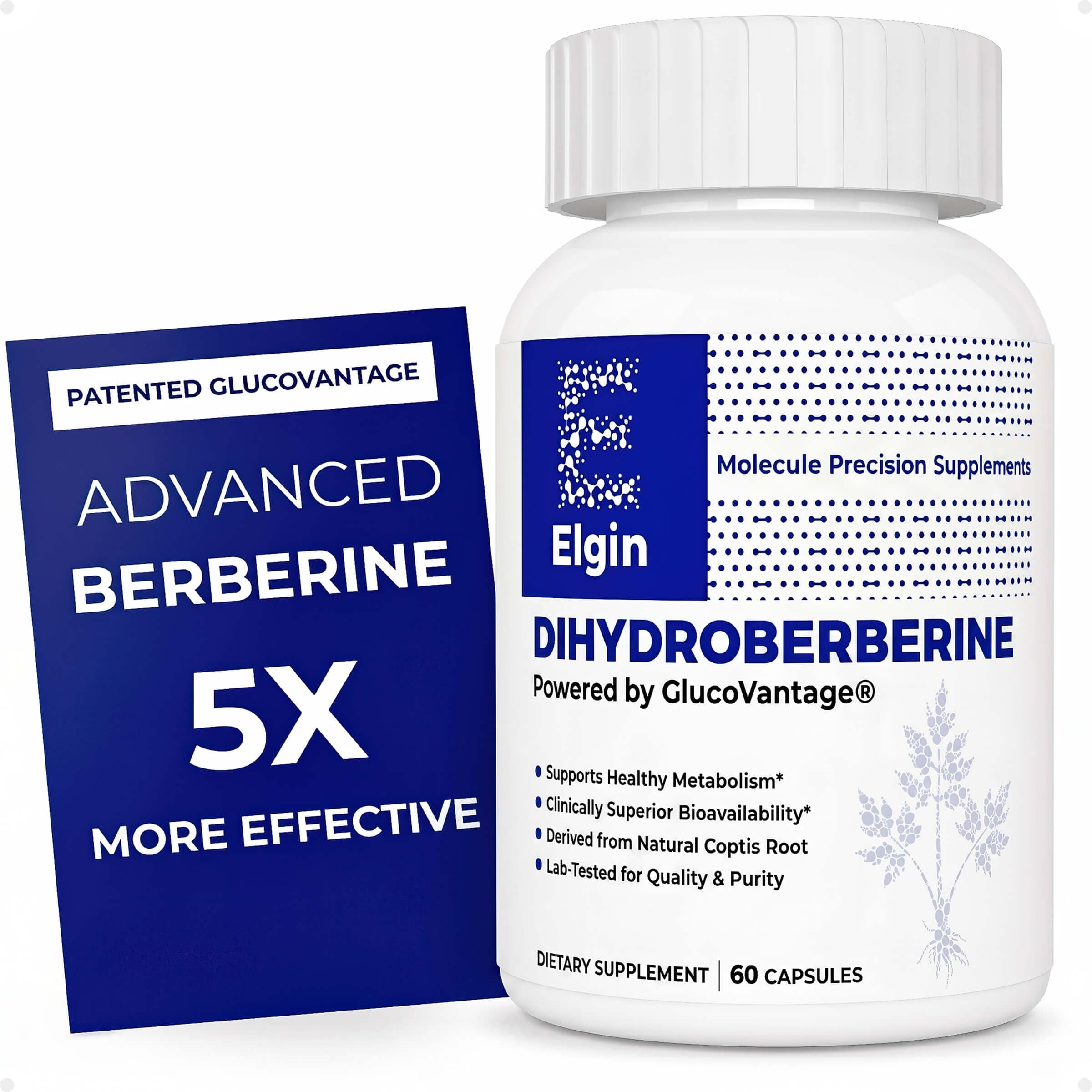 Elgin Dihydroberberine Supplement 30 Capsules front view
