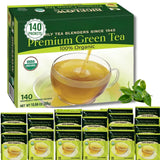 ELI&VAL Organic Green Tea 140 individually wrapped bags front view
