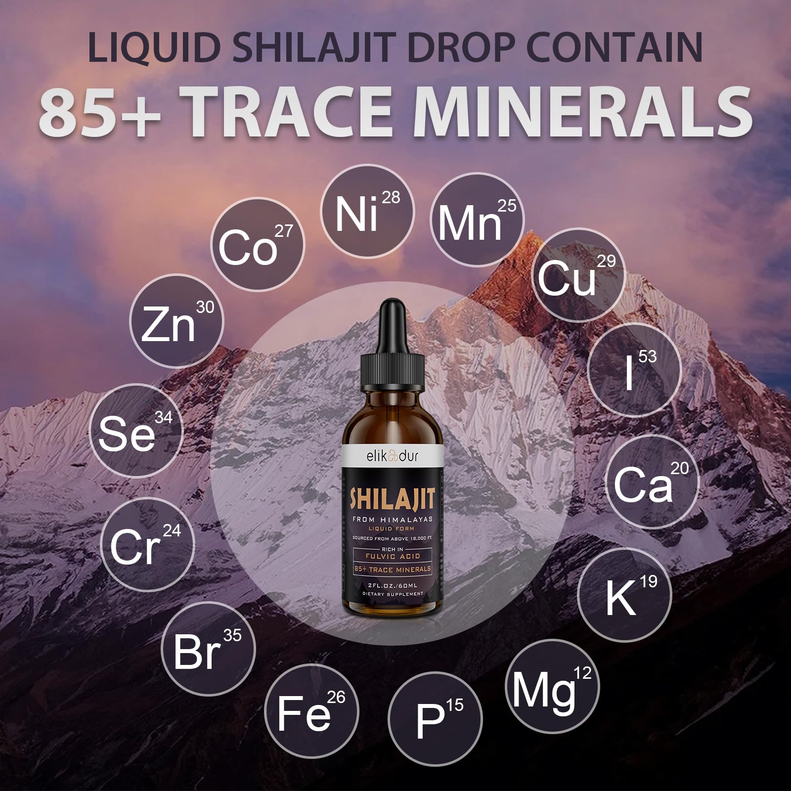 Elikadur Shilajit Himalayan Organic Drops packaging side view