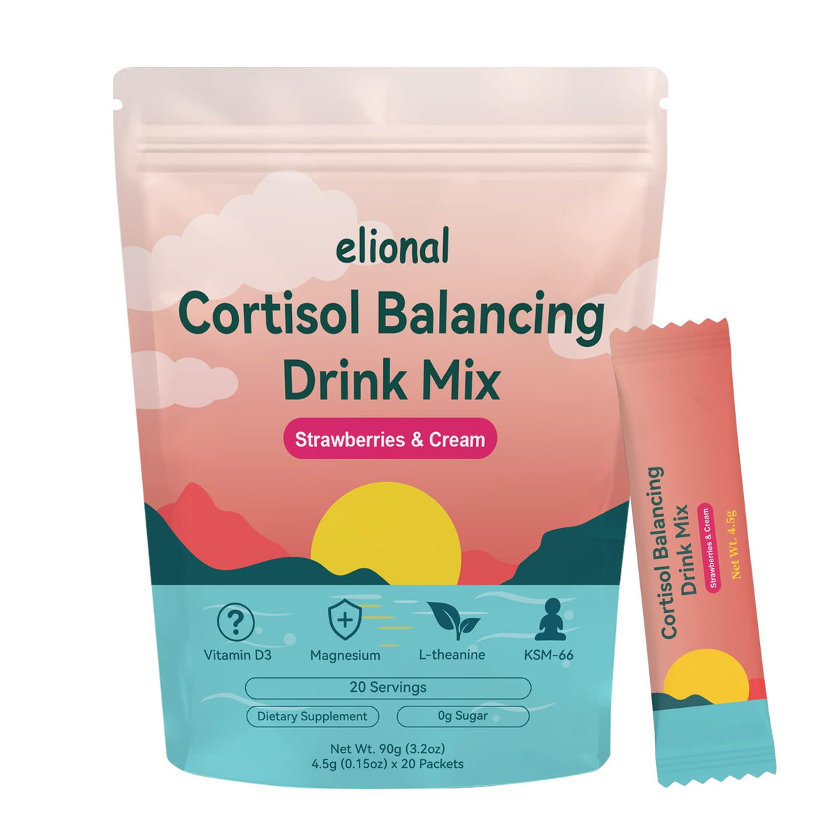 elional Cortisol Drink Mix front view packaging
