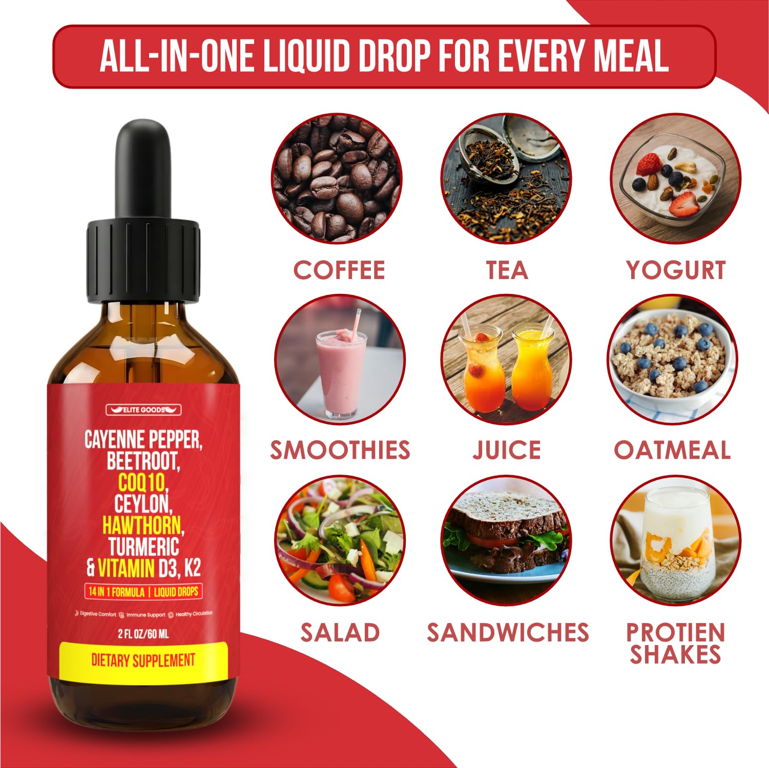 Elite Goods Cayenne Pepper Herbal Supplement ingredients close-up