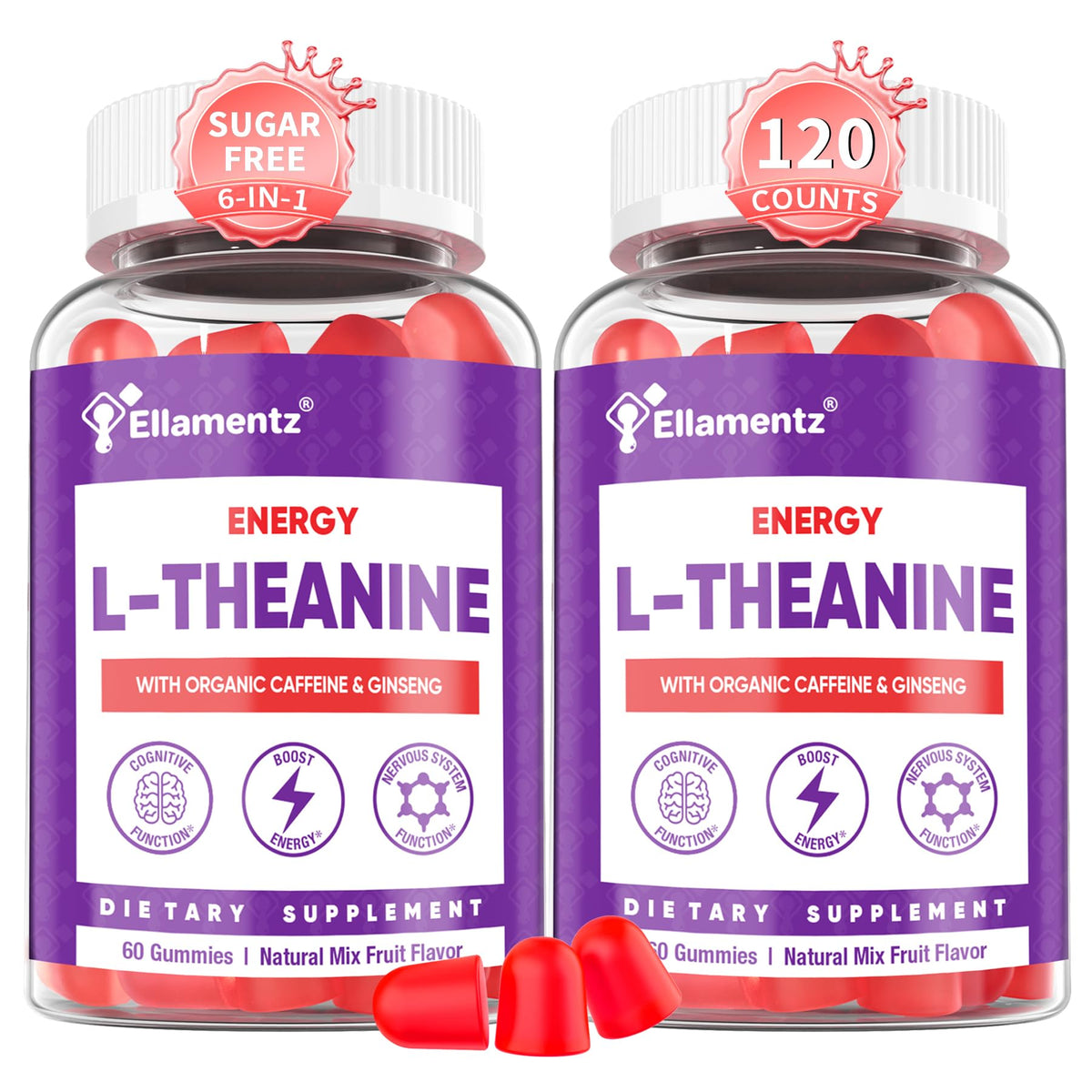 ELLAMENTZ 5-HTP Gummies front view with packaging