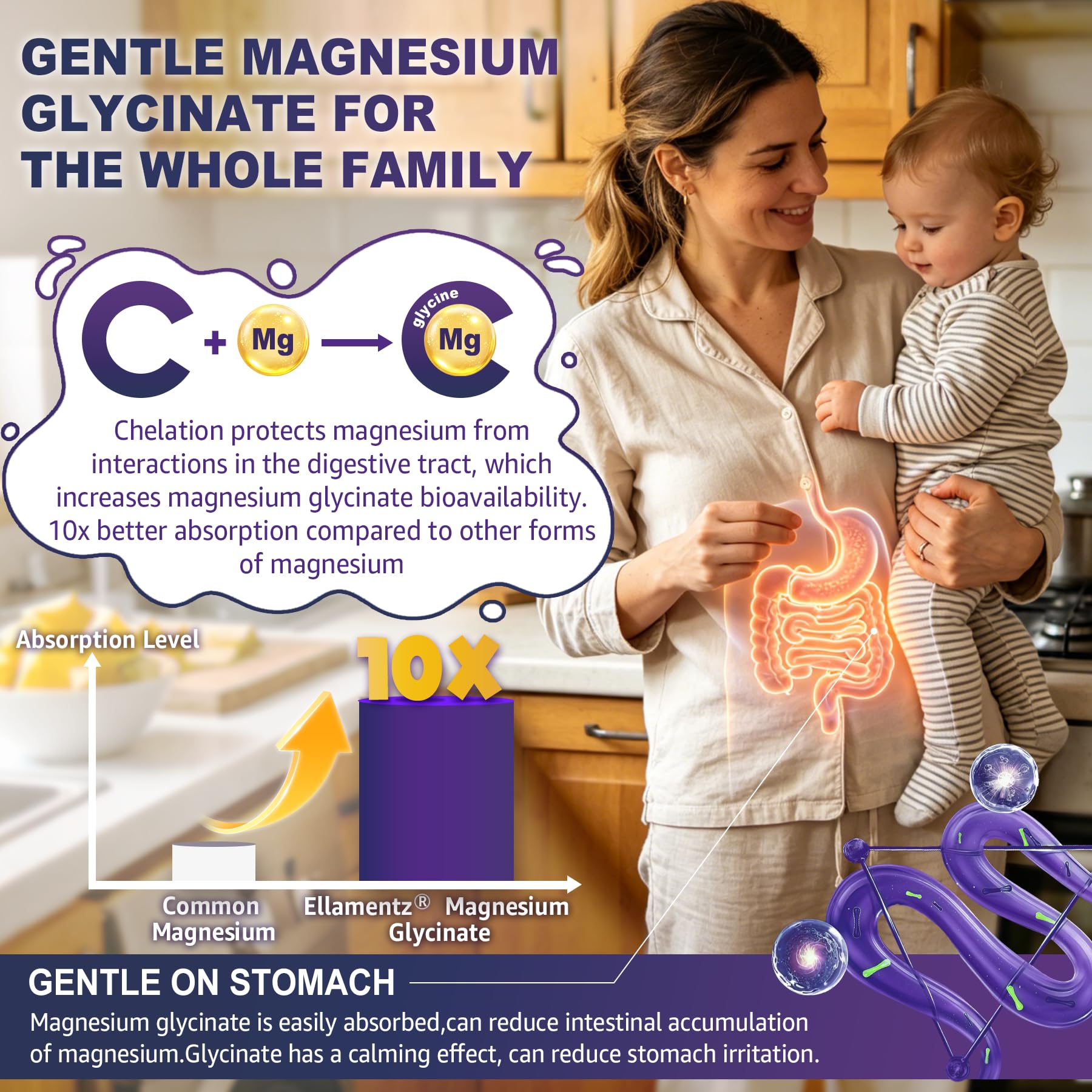 ELLAMENTZ Kids Magnesium Gummies on a wooden table